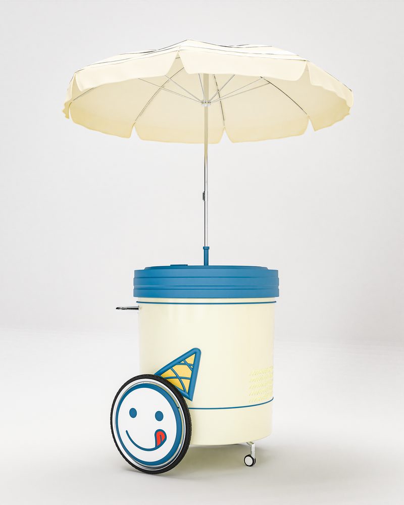 Barattolone Classic with a cream umbrella