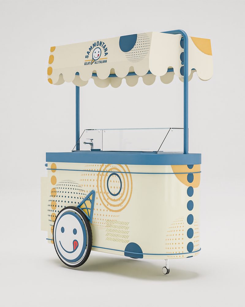 Carretto Modern with blue frame and current Sammontana graphics