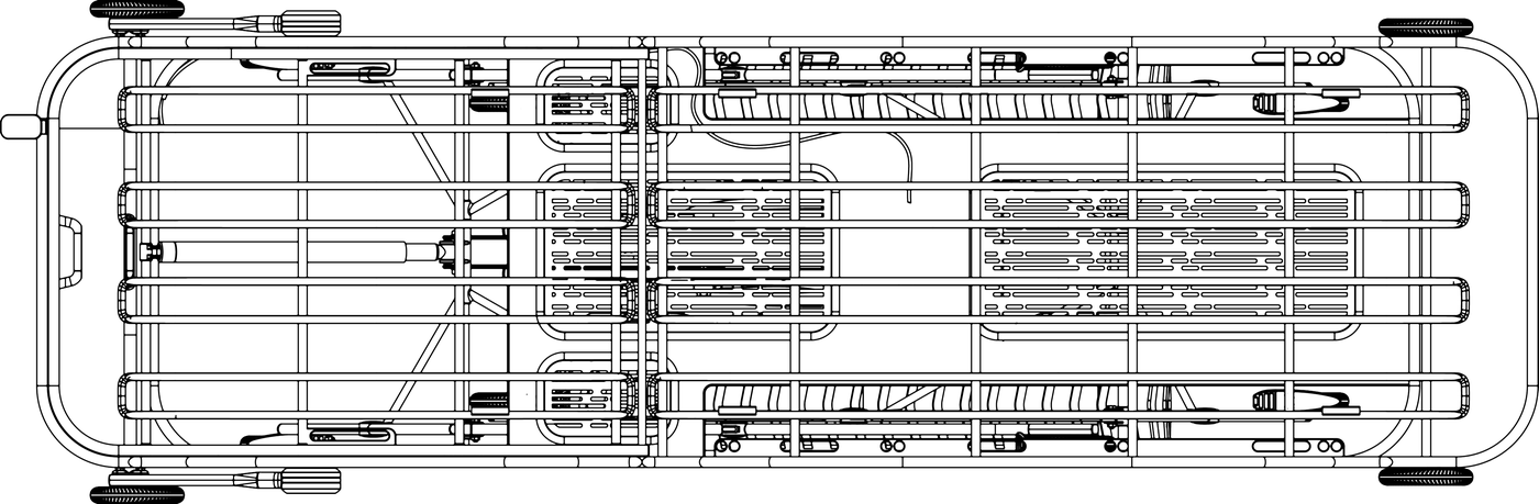 Line drawing of the frame from above