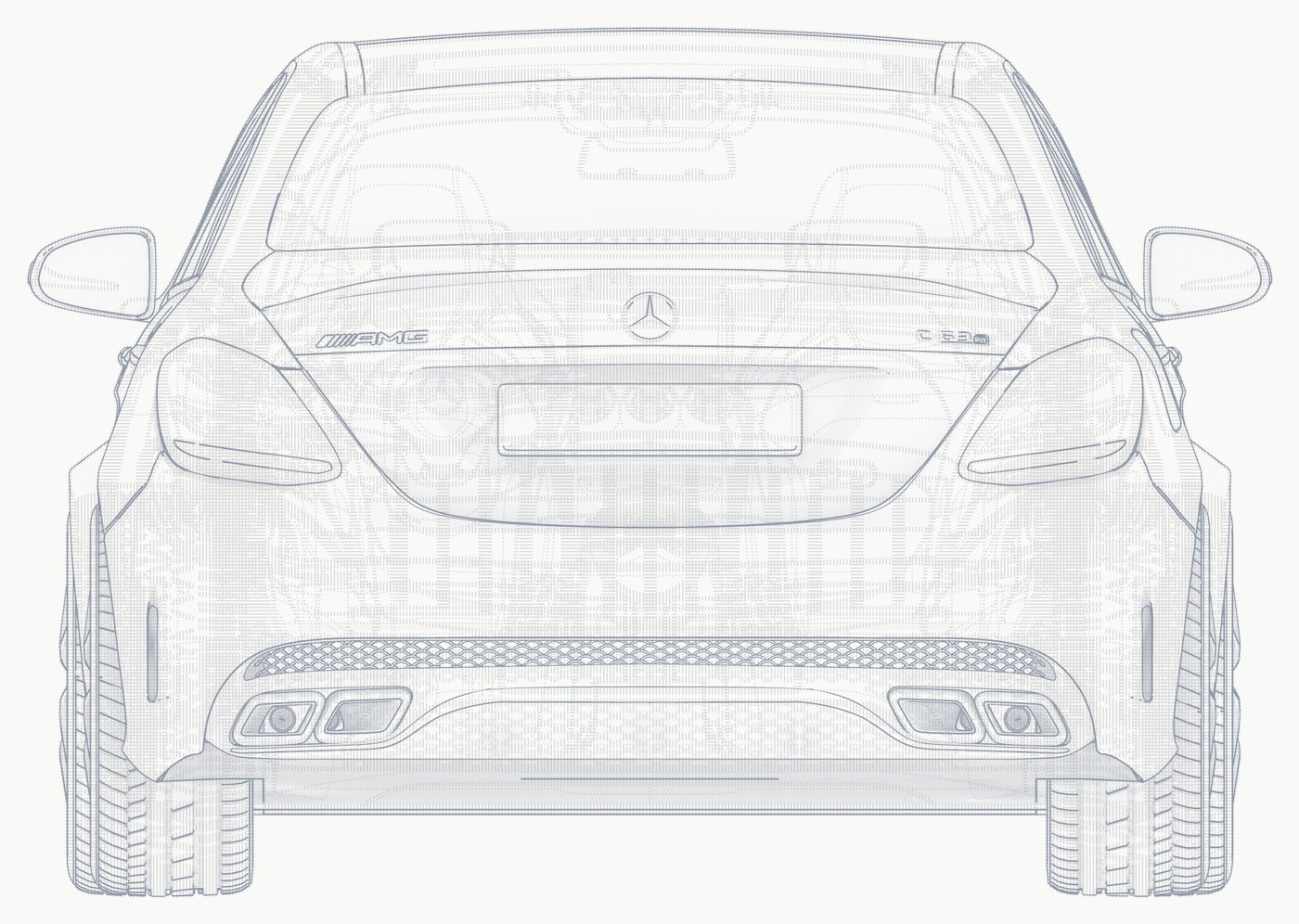 Line drawing of the C 63, rear view