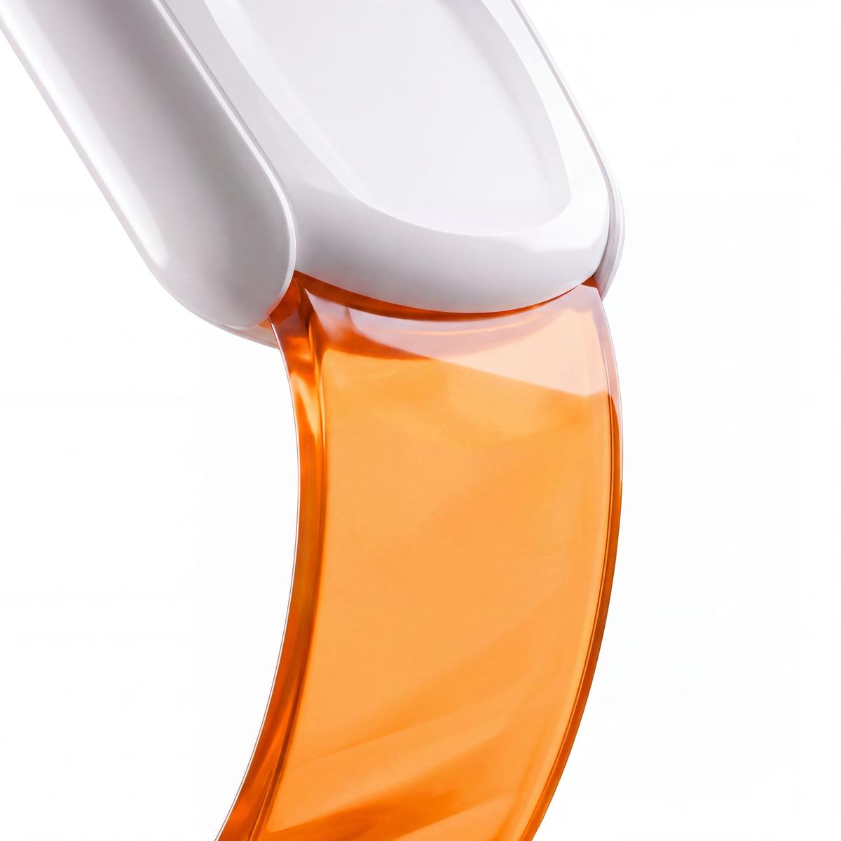 Translucent orange strap with white shell