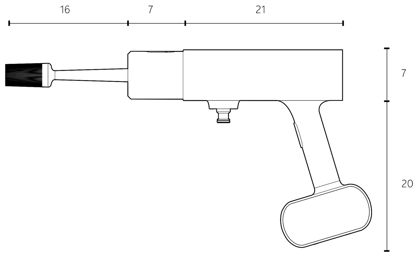 Side drawing of Nami with dimensions