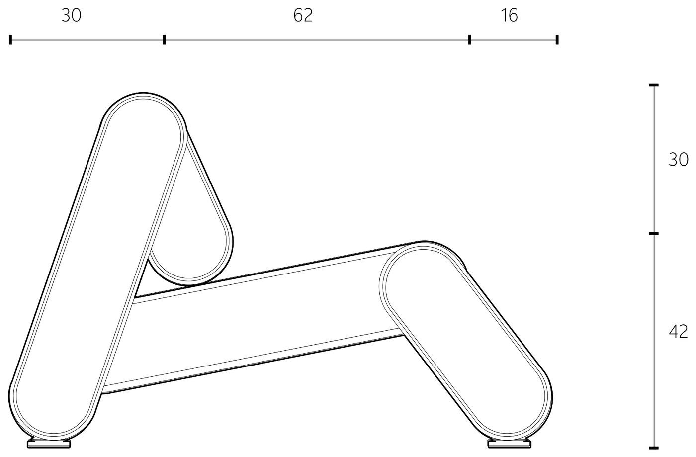 Side drawing of Rotonda with dimensions